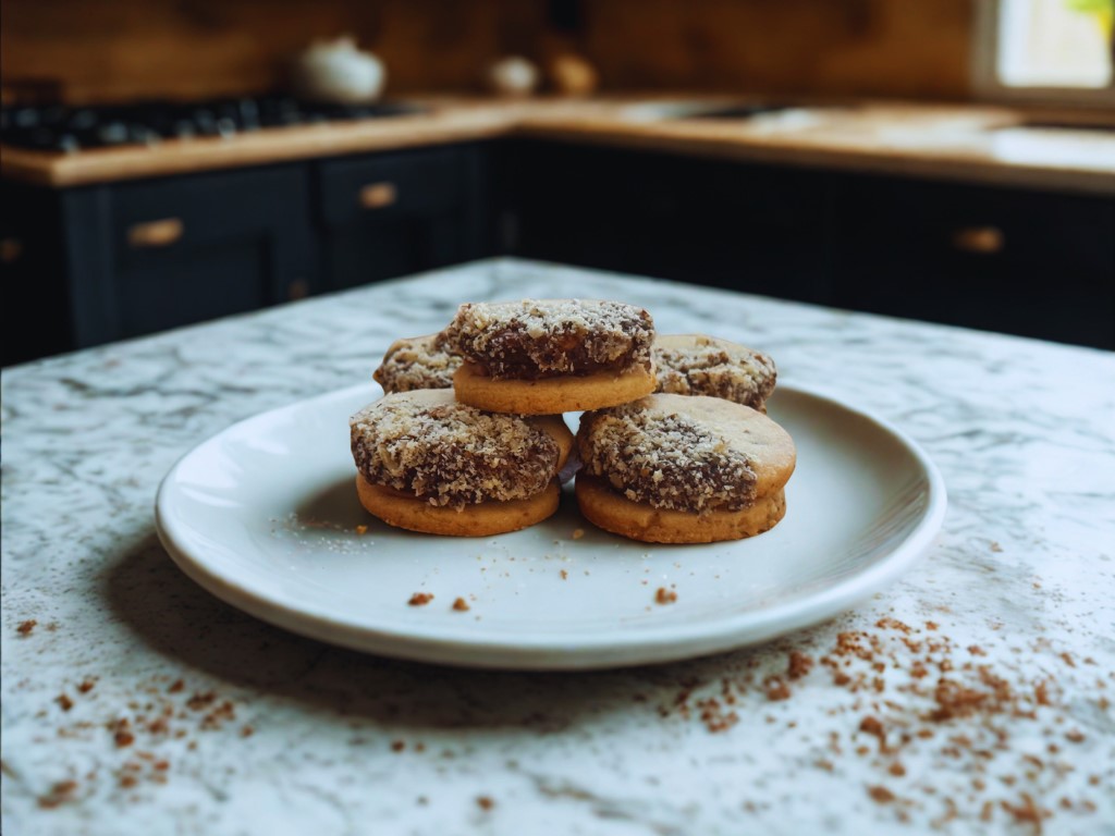 Kruche z marmoladą i polewą czekoladową